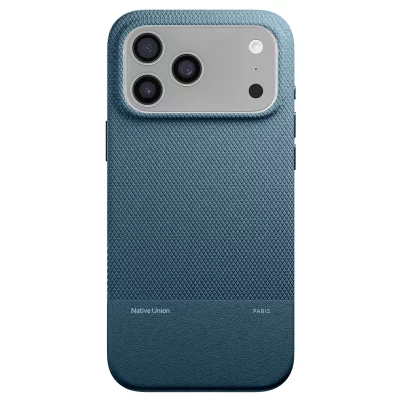 NATIVE UNION Coque pour iPhone 17 Pro MagSafe Antichocs Textur&eacute;e S&eacute;rie ReClassic Bleu