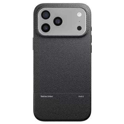 NATIVE UNION Coque pour iPhone 17 Pro MagSafe Antichocs Textur&eacute;e S&eacute;rie ReClassic Noir