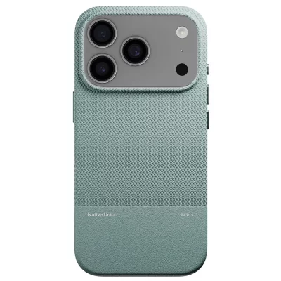 NATIVE UNION Coque pour iPhone 17 Pro MagSafe Antichocs Textur&eacute;e S&eacute;rie ReClassic Vert