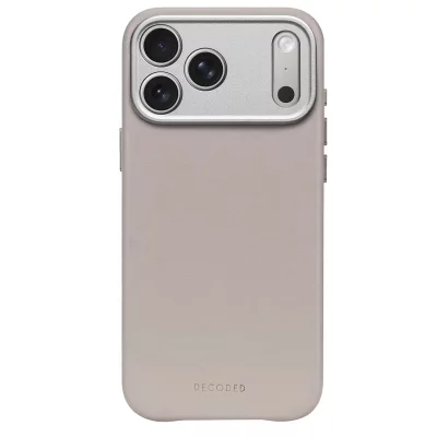 DECODED Coque pour iPhone 17 Pro MagSafe en Cuir Antichocs  Beige