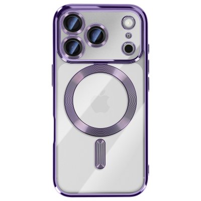 AVIZAR Coque pour iPhone 17 Pro Max Compatible MagSafe avec Contour Chrom&eacute; Violet