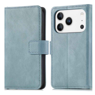 IMOSHION Coque pour iPhone 17 Pro Max Similicuir Bleu a&eacute;rien