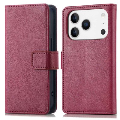 IMOSHION Coque pour iPhone 17 Pro Max Similicuir Bordeaux