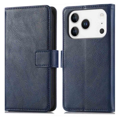 IMOSHION Coque pour iPhone 17 Pro Max Similicuir Dark Blue