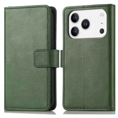 IMOSHION Coque pour iPhone 17 Pro Similicuir Vert