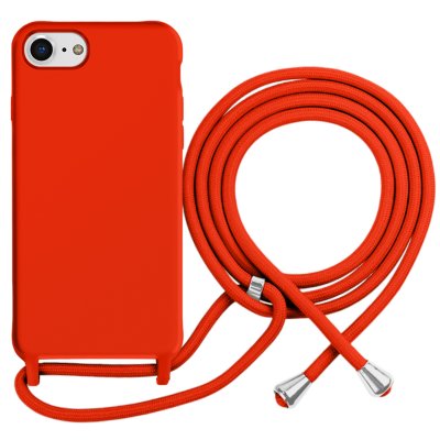 MOXIE Coque pour iPhone 7 / 8 en TPU Premium Color Lace avec Cordon Tour de Cou Rouge