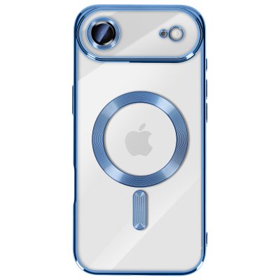 AVIZAR Coque pour iPhone Air Compatible MagSafe avec Contour Chrom&eacute; Bleu