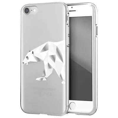 BIGBEN CONNECTED Coque pour iPhone SE 2020/8/7 Semi-rigide avec motifs ours polaire Transparent