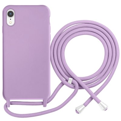 MOXIE Coque pour iPhone XR en TPU Premium Color Lace avec Cordon Tour de Cou Lilas