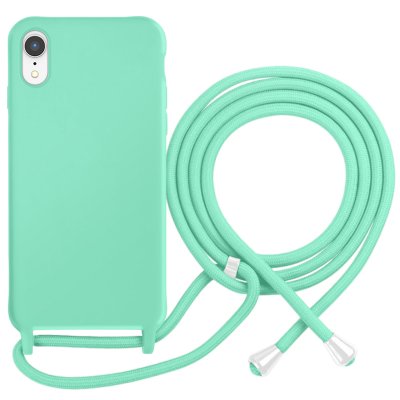 MOXIE Coque pour iPhone XR en TPU Premium Color Lace avec Cordon Tour de Cou Turquoise