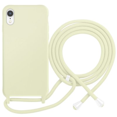 MOXIE Coque pour iPhone XR en TPU Premium Color Lace avec Cordon Tour de Cou Vert p&acirc;le