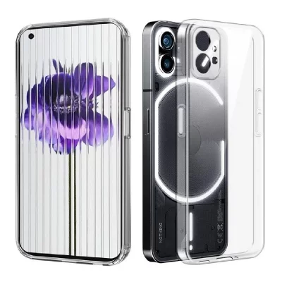 HTDMOBILES Coque Pour Nothing Phone 1 - Housse Etui Silicone Gel Fine + Film Ecran - Transparent Tpu