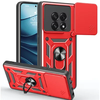 HTDMOBILES Coque pour Oppo A5 4G / 5G - housse etui rigide anti choc + verre trempe - ROUGE