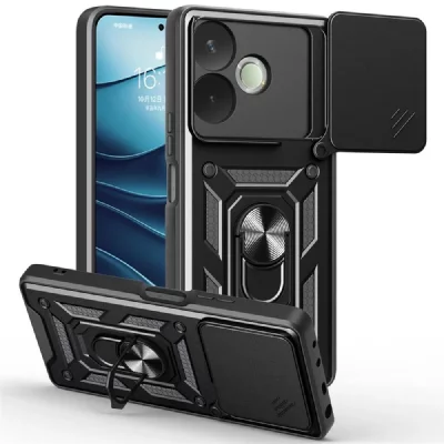 HTDMOBILES Coque pour Oppo A5 Pro 4G / 5G - housse etui rigide anti choc + film ecran - NOIR -