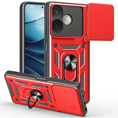 HTDMOBILES Coque pour Oppo A5 Pro 4G / 5G - housse etui rigide anti choc + film ecran - ROUGE -