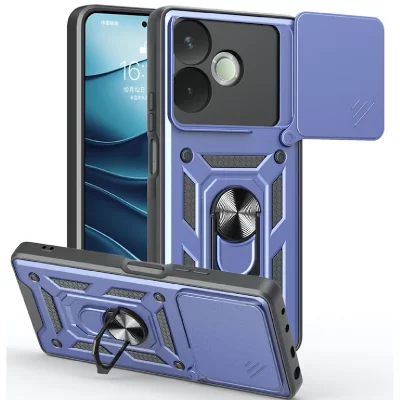 HTDMOBILES Coque Pour Oppo A5 Pro 4g / 5g - Housse Etui Rigide Anti Choc + Verre Trempe - Bleu Fonce