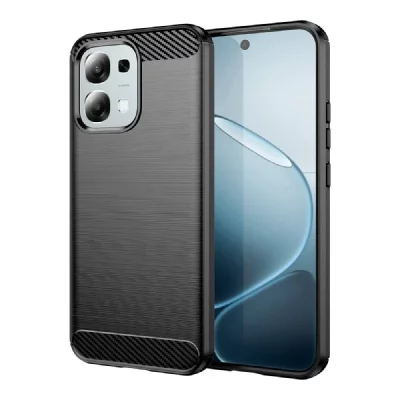 HTDMOBILES Coque pour Oppo A6 Pro 4G / 5G - housse etui silicone gel carbone + film ecran - NOIR