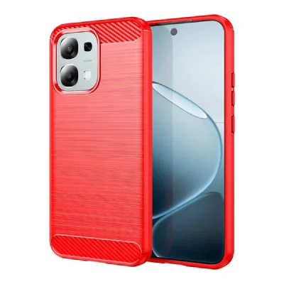 HTDMOBILES Coque pour Oppo A6 Pro 4G / 5G - housse etui silicone gel carbone + film ecran - ROUGE -
