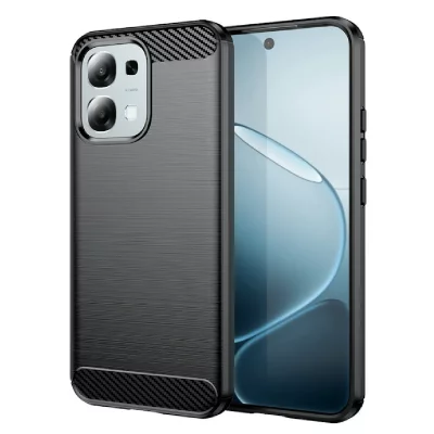 HTDMOBILES Coque pour Oppo A6 Pro 4G / 5G - housse etui silicone gel carbone + verre trempe - NOIR -