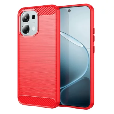 HTDMOBILES Coque Pour Oppo A6 Pro 4g / 5g - Housse Etui Silicone Gel Carbone + Verre Trempe - Rouge