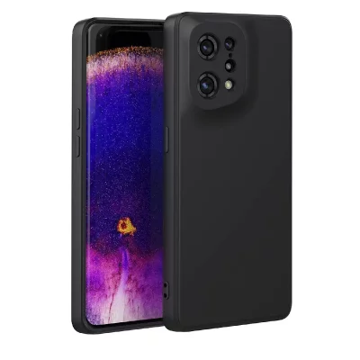XEPTIO Coque pour Oppo Find X5 6,5 pouces Souple noire en Gel TPU Antichoc