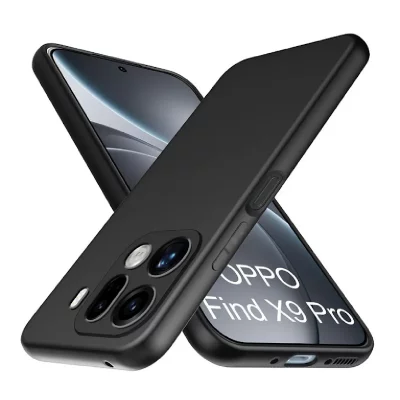 HTDMOBILES Coque pour Oppo Find X9 Pro 5G - housse etui silicone gel fine + film ecran - NOIR -