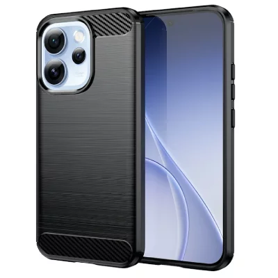 HTDMOBILES Coque pour Oppo Reno 15 Pro 5G - housse etui silicone gel carbone + verre trempe - NOIR -