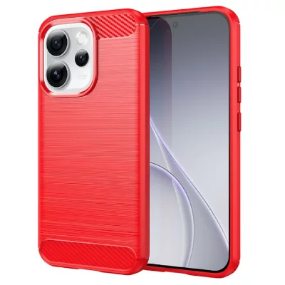 HTDMOBILES Coque Pour Oppo Reno 15 Pro 5g - Housse Etui Silicone Gel Carbone + Verre Trempe - Rouge