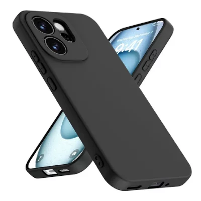 HTDMOBILES Coque Pour Oppo Reno 15 Pro 5g - Housse Etui Silicone Gel Fine + Verre Trempe - Noir
