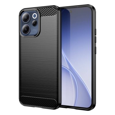 HTDMOBILES Coque pour Oppo Reno15 F / Reno15 FS 5G - housse etui silicone gel carbone + film ecran - NOIR