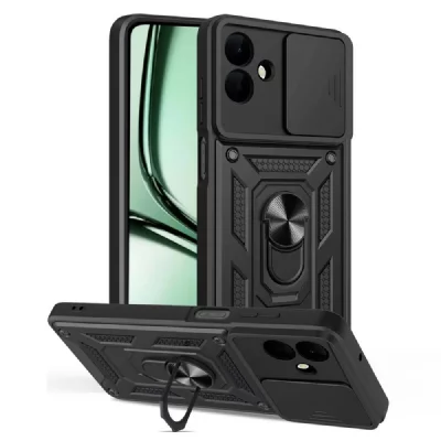 HTDMOBILES Coque pour Samsung Galaxy A07 - housse etui rigide anti choc + film ecran - NOIR