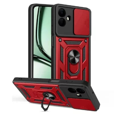 HTDMOBILES Coque pour Samsung Galaxy A07 - housse etui rigide anti choc + film ecran - ROUGE -