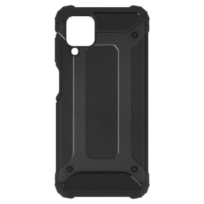 AVIZAR Coque pour Samsung Galaxy A12 Hybride Design Relief Antichute Defender II Noir