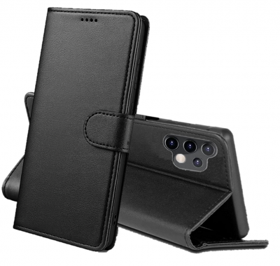 PHONILLICO Coque pour Samsung Galaxy A13 4G - Portefeuille Noir Rabat Clapet Aimant&eacute; Rangement Cartes
