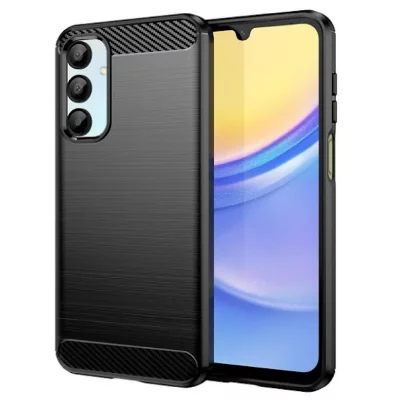 HTDMOBILES Coque pour Samsung Galaxy A17 5G - housse etui silicone gel carbone + film ecran - NOIR -