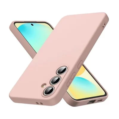 HTDMOBILES Coque pour Samsung Galaxy A17 5G - housse etui silicone gel fine + film ecran - ROSE