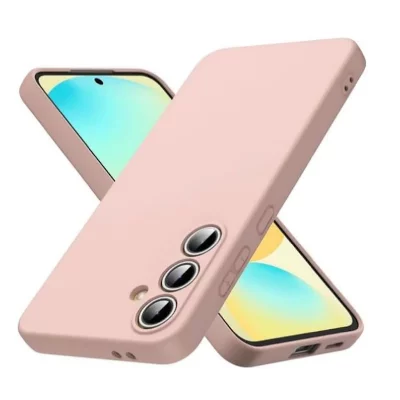 HTDMOBILES Coque pour Samsung Galaxy A17 5G - housse etui silicone gel fine + verre trempe - ROSE -