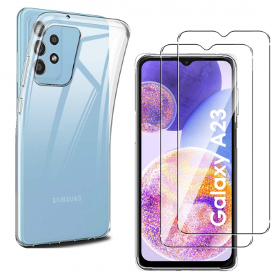 PHONILLICO Coque pour Samsung Galaxy A23 et 2 Verres Tremp&eacute; Film Protection Ecran