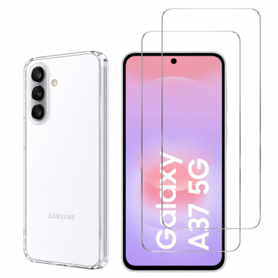 PHONILLICO Coque pour Samsung Galaxy A37 5G et 2 Verres Tremp&eacute; Film Protection Ecran