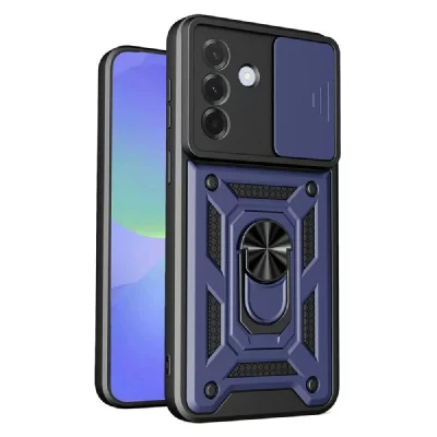 HTDMOBILES Coque Pour Samsung Galaxy A37 5g - Housse Etui Rigide Anti Choc + Film Ecran - Bleu Fonce