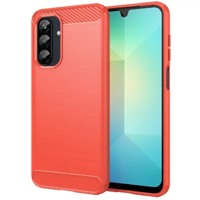 HTDMOBILES Coque pour Samsung Galaxy A37 5G - housse etui silicone gel carbone + verre trempe - ROUGE