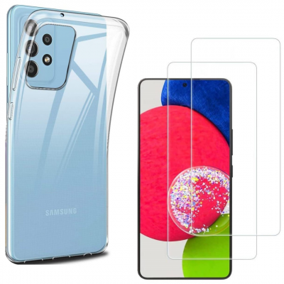 PHONILLICO Coque pour Samsung Galaxy A53 5G et 2 Verres Tremp&eacute; Film Protection Ecran