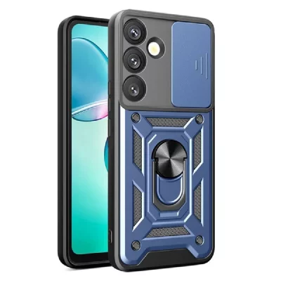 HTDMOBILES Coque Pour Samsung Galaxy A57 5g - Housse Etui Rigide Anti Choc + Film Ecran - Bleu Fonce