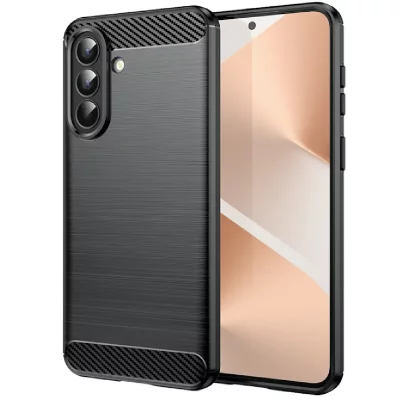 HTDMOBILES Coque Pour Samsung Galaxy A57 5g - Housse Etui Silicone Gel Carbone + Verre Trempe - Noir