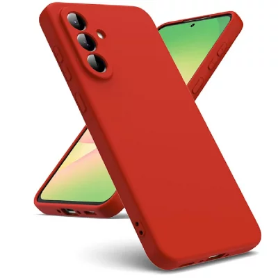 HTDMOBILES Coque pour Samsung Galaxy A57 5G - housse etui silicone gel fine + film ecran - ROUGE