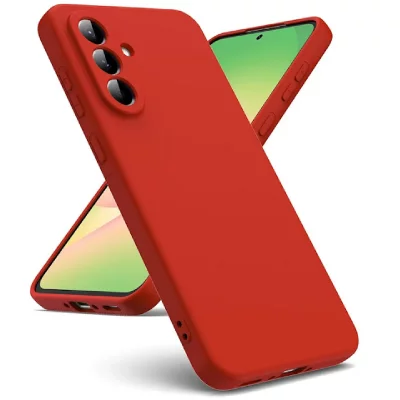 HTDMOBILES Coque pour Samsung Galaxy A57 5G - housse etui silicone gel fine + verre trempe - ROUGE -