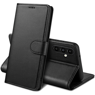 PHONILLICO Coque pour Samsung Galaxy A57 5G - Portefeuille Noir Rabat Clapet Aimant&eacute; Rangement Cartes