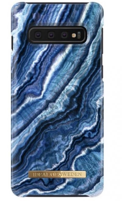 IDEAL OF SWEDEN Coque pour Samsung Galaxy S10e Tendance Magn&eacute;tique Indigo Swirl Bleu