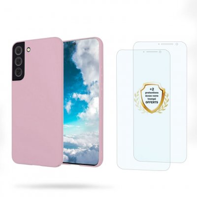 EVETANE Coque pour Samsung Galaxy S22 5g antichoc Rose + 2 vitres - 
