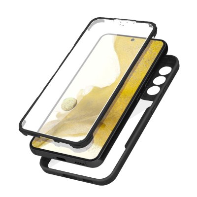 AVIZAR Coque Pour Samsung Galaxy S22 Dos Plexiglas Et Avant Polym&egrave;re Noir